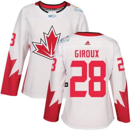 6861a4161dc50_1 Team Canada #28 Claude Giroux White 2016 World Cup Women's Stitched NHL Jersey