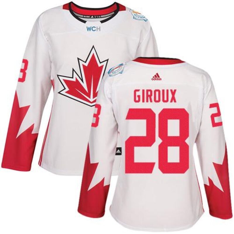 6861a4161dc50_1 Team Canada #28 Claude Giroux White 2016 World Cup Women's Stitched NHL Jersey