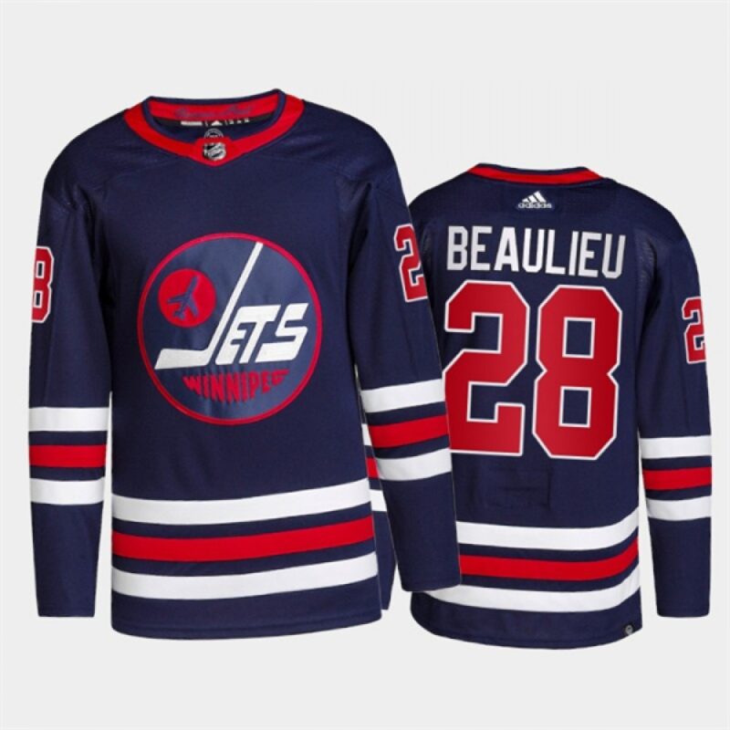 6861a428995bc_1 Men's Winnipeg Jets #28 Nathan Beaulieu 2021/22 Navy Stitched Jersey