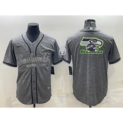 6861a44ab76f8_1 Men's Seattle Seahawks Grey Team Big Logo With Patch Cool Base Stitched Baseball Jersey