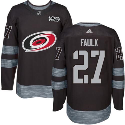 6861a455f12c1_1 Hurricanes #27 Justin Faulk Black 1917-2017 100th Anniversary Stitched NHL Jersey