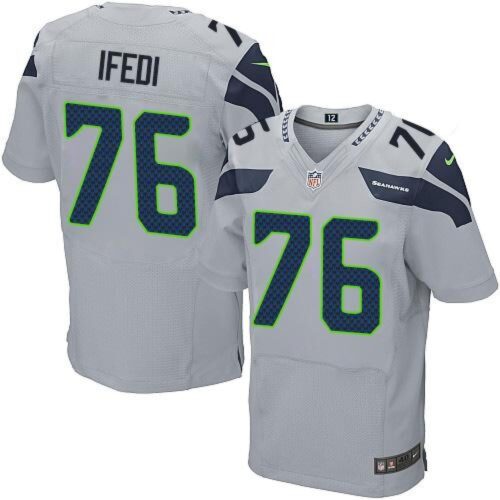 6861a46aa209c_1 Seahawks #76 Germain Ifedi Grey Alternate Men's Stitched NFL Elite Jersey