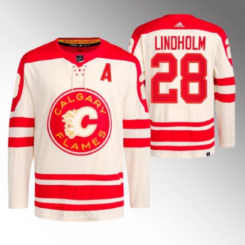 6861a477ef107_1 Men's Calgary Flames #28 Elias Lindholm 2023 Cream Heritage Classic Primegreen Stitched Jersey