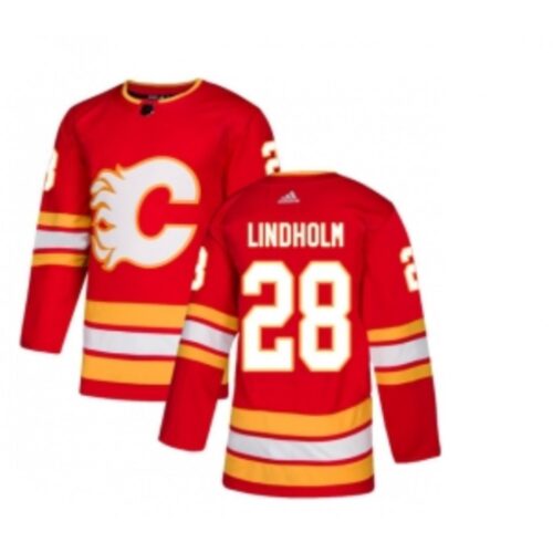 6861a47ae1c6f_1 Men's Calgary Flames #28 Elias Lindholm Red Stitched NHL Jersey