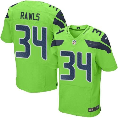 6861a4b0afad5_1 Seahawks #34 Thomas Rawls Green Men's Stitched NFL Elite Rush Jersey