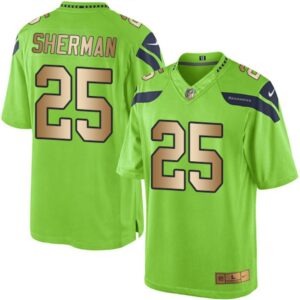 6861a5156173b_1 Seahawks #25 Richard Sherman Green Men's Stitched NFL Limited Gold Rush Jersey