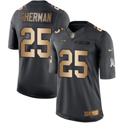 6861a583f2d6c_1 Seahawks #25 Richard Sherman Black Men's Stitched NFL Limited Gold Salute To Service Jersey