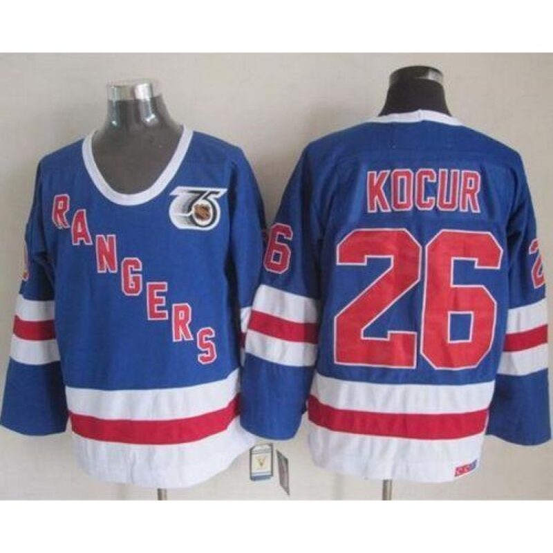 6861a59101f52_1 Rangers #26 Joe Kocur Blue CCM 75TH Stitched NHL Jersey
