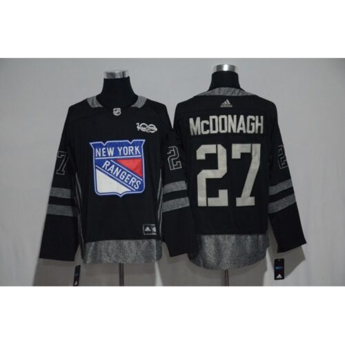 6861a5a64e261_1 Rangers #27 Ryan McDonagh Men's Black 1917-2017 100th Anniversary Stitched NHL Jersey