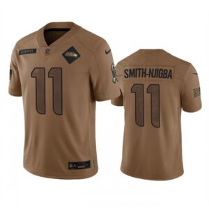 6861a5b57ba95_1 Men's Seattle Seahawks #11 Jaxon Smith-Njigba 2023 Brown Salute To Service Limited Stitched Football Jersey