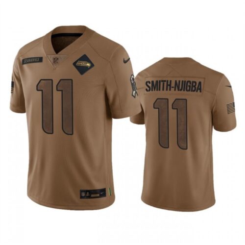 6861a5b57ba95_1 Men's Seattle Seahawks #11 Jaxon Smith-Njigba 2023 Brown Salute To Service Limited Stitched Football Jersey