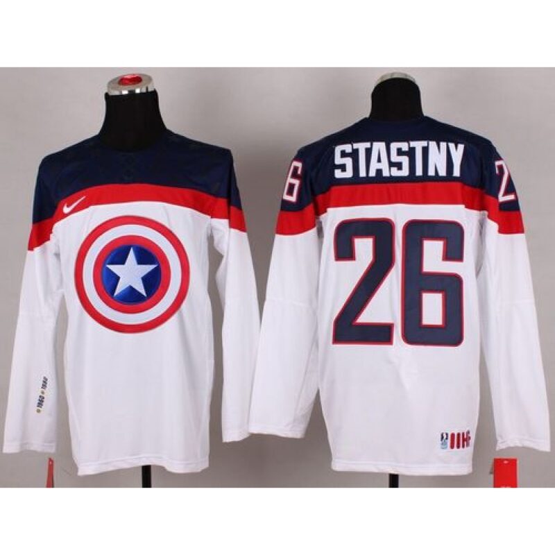 6861a5b804bf5_1 Olympic Team USA #26 Paul Stastny White Captain America Fashion Stitched NHL Jersey