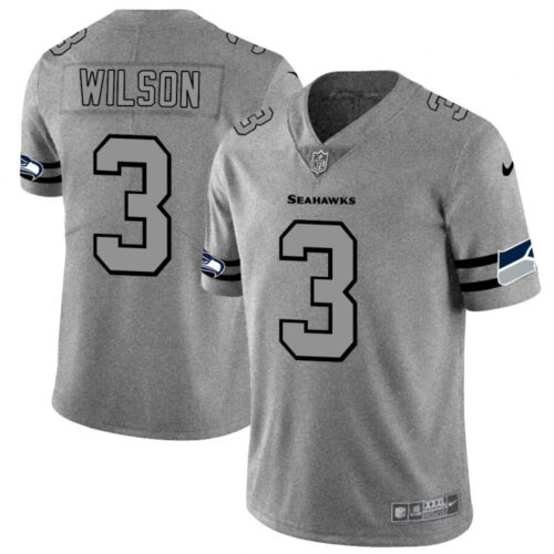 6861a5fc8eb81_1 Men's Seattle Seahawks #3 Russell Wilson 2019 Gray Gridiron Team Logo Limited Stitched NFL Jersey
