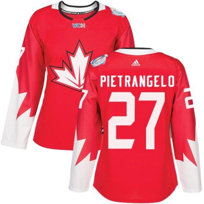 6861a6012f935_1 Team Canada #27 Alex Pietrangelo Red 2016 World Cup Women's Stitched NHL Jersey