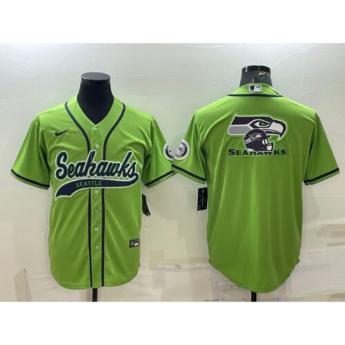 6861a62714f1a_1 Men's Seattle Seahawks Green Team Big Logo With Patch Cool Base Stitched Baseball Jersey