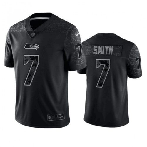 6861a62ff2b17_1 Men's Seattle Seahawks #7 Geno Smith Black Reflective Stitched Jersey