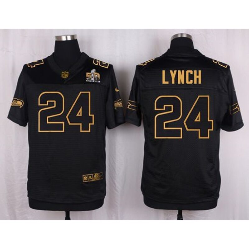 6861a63ed7f0a_1 Seahawks #24 Marshawn Lynch Black Men's Stitched NFL Elite Pro Line Gold Collection Jersey