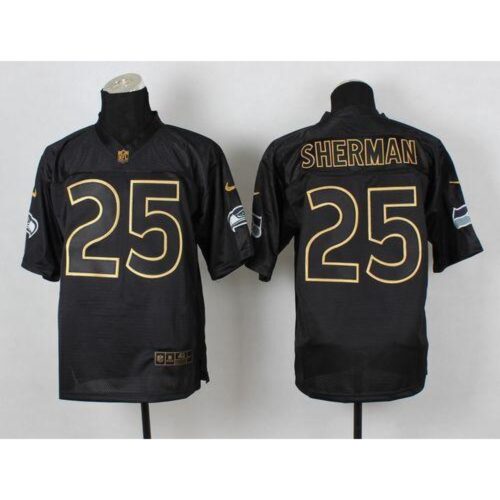 6861a641ca2c1_1 Seahawks #25 Richard Sherman Black Gold No. Fashion Men's Stitched NFL Elite Jersey