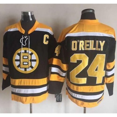 6861a644aaa9b_1 Bruins #24 Terry O'Reilly Black/Yellow CCM Throwback New Stitched NHL Jersey