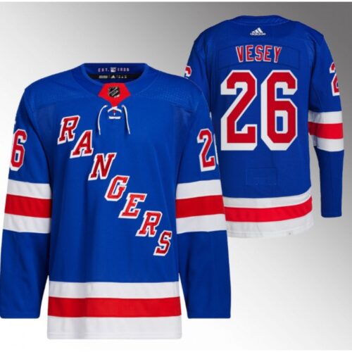 6861a69f2268f_1 Men's New York Rangers #26 Jimmy Vesey Blue Stitched Jersey