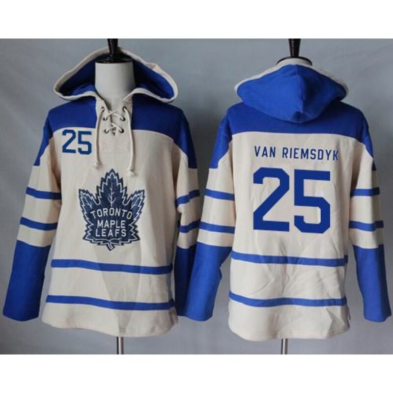 6861a6b786bfd_1 Maple Leafs #25 James Van Riemsdyk Cream Sawyer Hooded Sweatshirt Stitched NHL Jersey