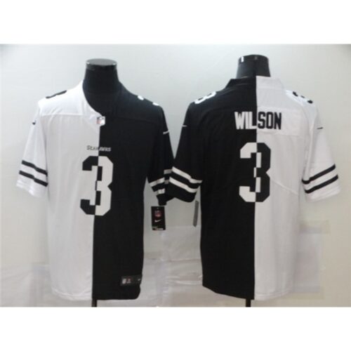 6861a6c0990f4_1 Men's Seattle Seahawks #3 Russell Wilson Black & White Split Limited Stitched Jersey