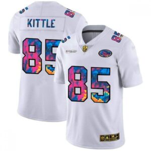 6861a6ef0fa8c_1 Men's San Francisco 49ers #85 George Kittle 2020 White Crucial Catch Limited Stitched Jersey