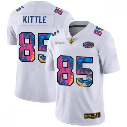 6861a6ef0fa8c_1 Men's San Francisco 49ers #85 George Kittle 2020 White Crucial Catch Limited Stitched Jersey