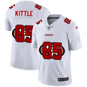 6861a6f216ca4_1 Men's San Francisco 49ers #85 George Kittle White Shadow Logo Limited Stitched Jersey