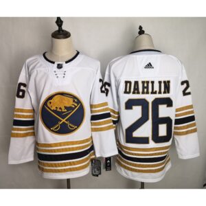 6861a6f7226c3_1 Men's Buffalo Sabres #26 Rasmus Dahlin 2019 White 50th Season Stitched NHL Jersey