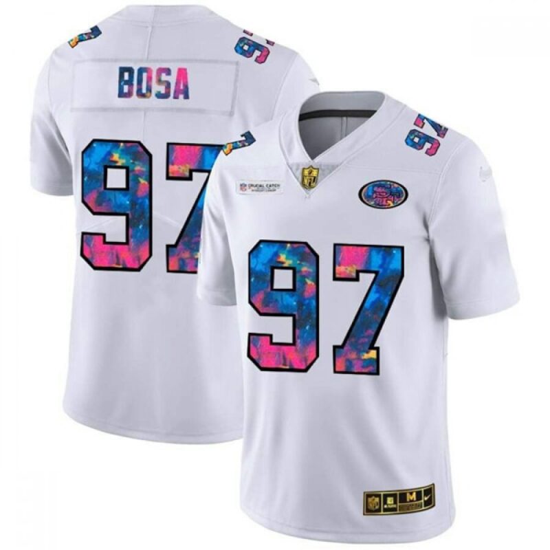 6861a703bd523_1 Men's San Francisco 49ers #97 Nick Bosa 2020 White Crucial Catch Limited Stitched Jersey