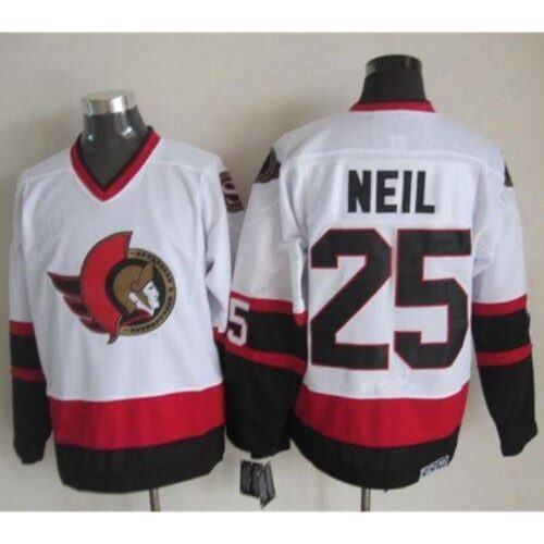 6861a72622043_1 Senators #25 Chris Neil White CCM Throwback Stitched NHL Jersey