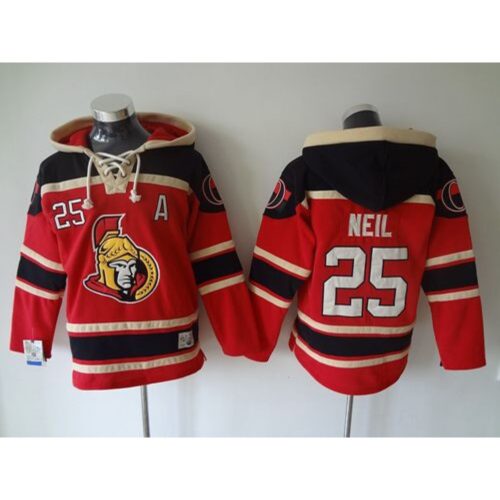 6861a72c80713_1 Senators #25 Chris Neil Red Sawyer Hooded Sweatshirt Stitched NHL Jersey