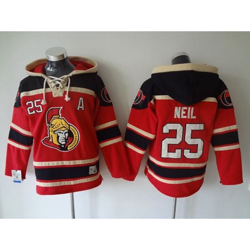 6861a72c80713_1 Senators #25 Chris Neil Red Sawyer Hooded Sweatshirt Stitched NHL Jersey