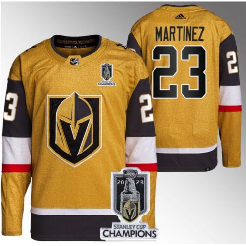 6861a73ba0655_1 Men's Vegas Golden Knights #23 Alec Martinez Gold 2023 Stanley Cup Champions Stitched Jersey