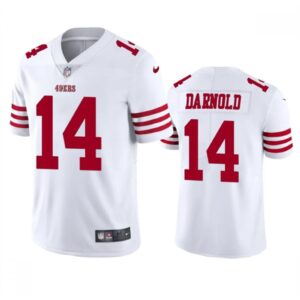 6861a74f96966_1 Men's San Francisco 49ers #14 Sam Darnold White Vapor Untouchable Limited Stitched Football Jersey