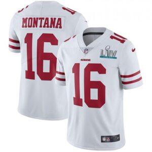 6861a75561a88_1 Men's San Francisco 49ers #16 Joe Montana White Super Bowl LIV Vaper Untouchable Limited Stitched NFL Jersey
