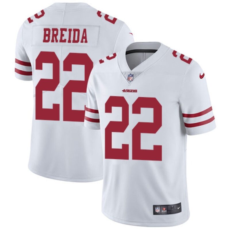 6861a77b21354_1 Men's San Francisco 49ers #22 Matt Breida White Vapor Untouchable Limited Stitched NFL Jersey