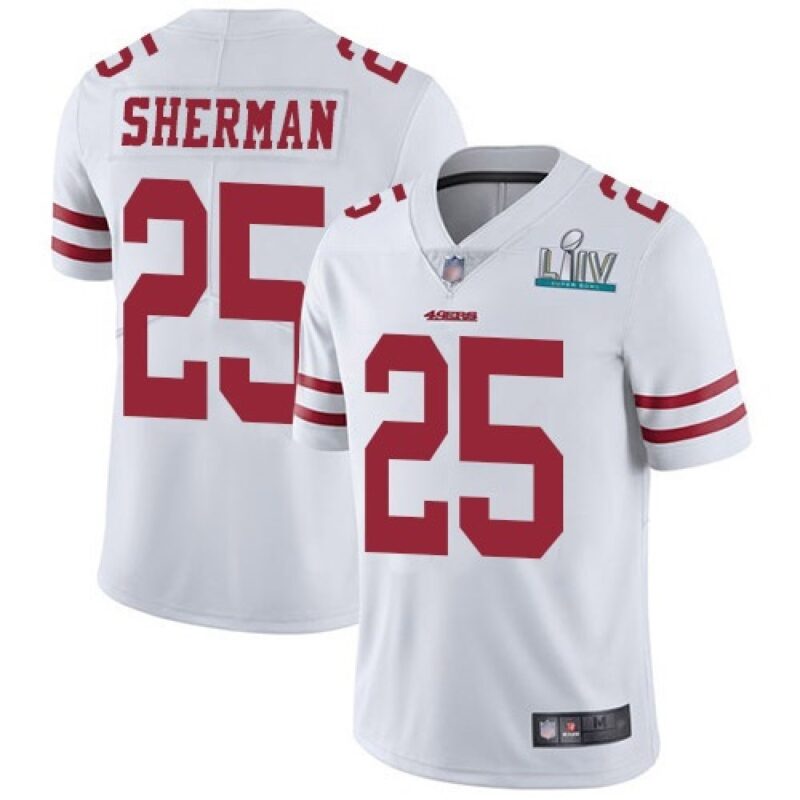 6861a780d3510_1 Men's San Francisco 49ers #25 Richard Sherman White Super Bowl LIV Vaper Untouchable Limited Stitched NFL Jersey
