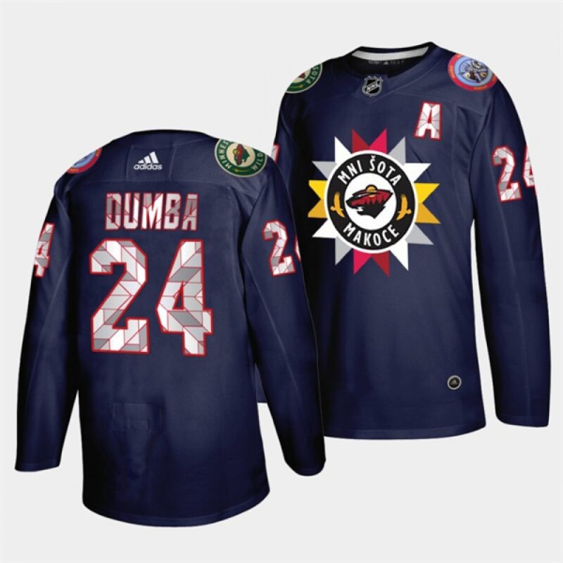 6861a781b96f8_1 Men's Minnesota Wild #24 Matt Dumba 2021/22 Navy Native American Heritage Day Stitched Jersey