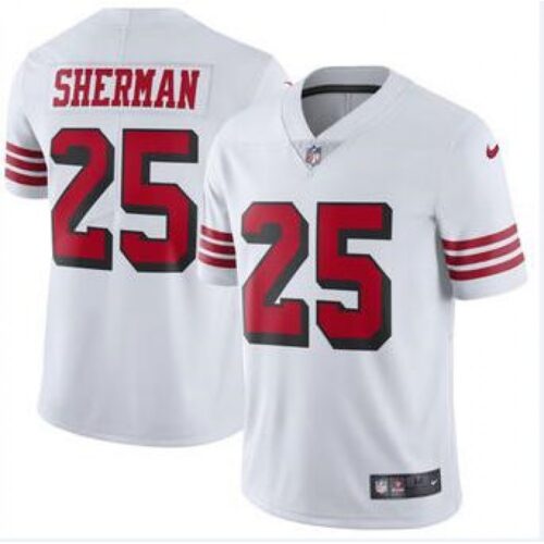 6861a786b7c9d_1 Men's San Francisco 49ers #25 Richard Sherman White Color Rush Vapor Untouchable Limited Stitched NFL Jersey
