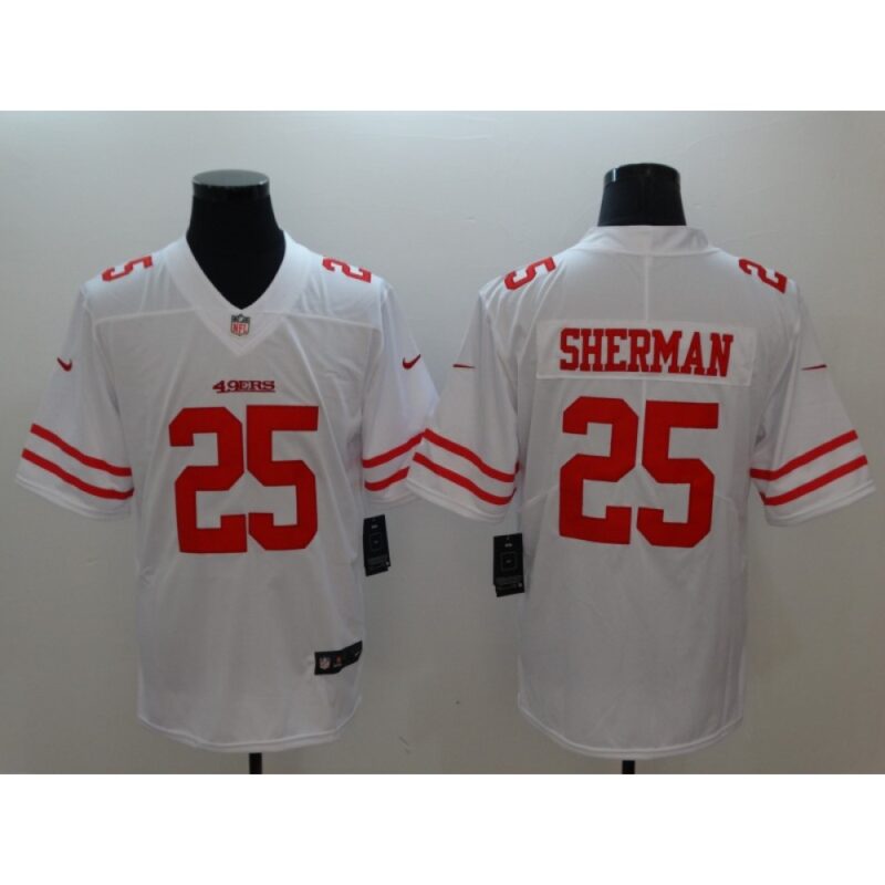 6861a789aa28b_1 Men's San Francisco 49ers #25 Richard Sherman White Vapor Untouchable Limited Stitched NFL Jersey