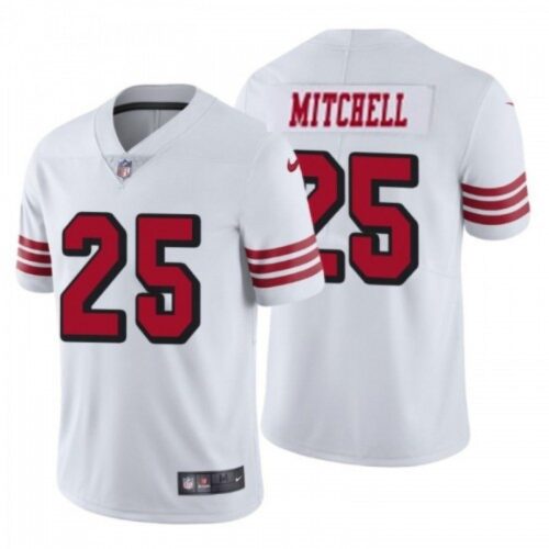 6861a78cad2f8_1 Men's San Francisco 49ers #25 Eli Mitchell White Vapor Untouchable Limited Stitched Jersey