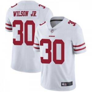 6861a79848085_1 Men's San Francisco 49ers #30 Jeff Wilson Jr. White Vapor Untouchable Limited Stitched Jersey