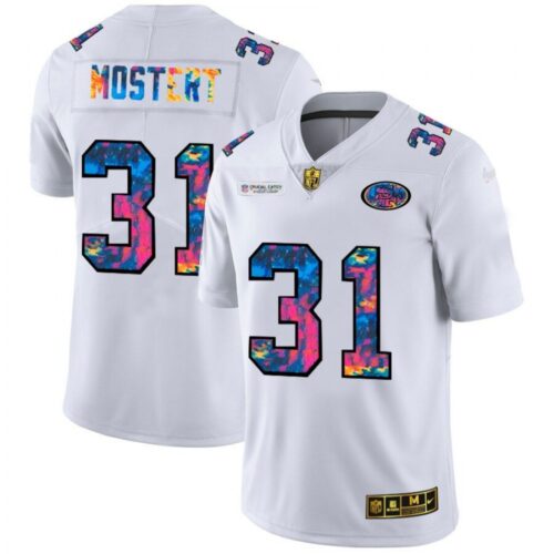 6861a7a12e9f4_1 Men's San Francisco 49ers #31 Raheem Mostert 2020 White Crucial Catch Limited Stitched Jersey