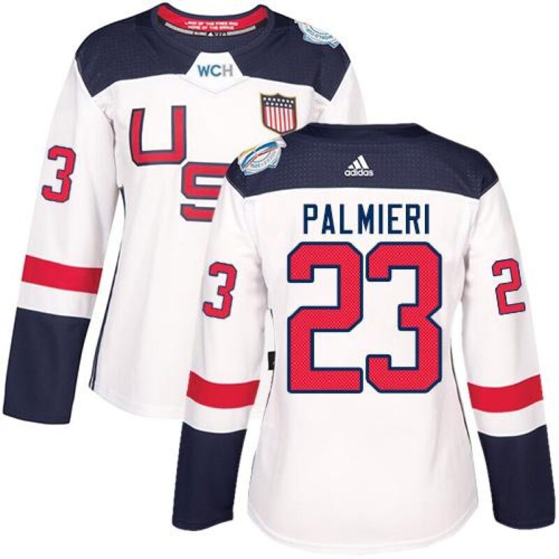 6861a7e510c7b_1 Team USA #23 Kyle Palmieri White 2016 World Cup Women's Stitched NHL Jersey