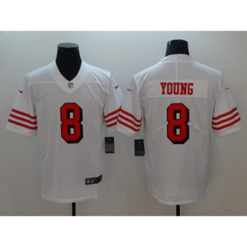 6861a7eb615ae_1 Men's San Francisco 49ers #8 Steve Young White Vapor Untouchable Player Limited Stitched NFL Jersey