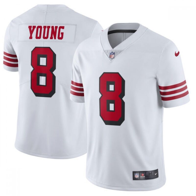 6861a7ee4521f_1 Men's San Francisco 49ers #8 Steve Young White Vapor Untouchable Player Limited Stitched NFL Jersey