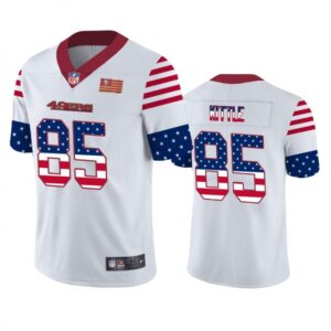 6861a80b94f66_1 Men's San Francisco 49ers #85 George Kittle White 2019 USA Flag Fashion Limited Stitched NFL Jersey