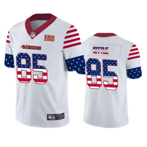 6861a80b94f66_1 Men's San Francisco 49ers #85 George Kittle White 2019 USA Flag Fashion Limited Stitched NFL Jersey